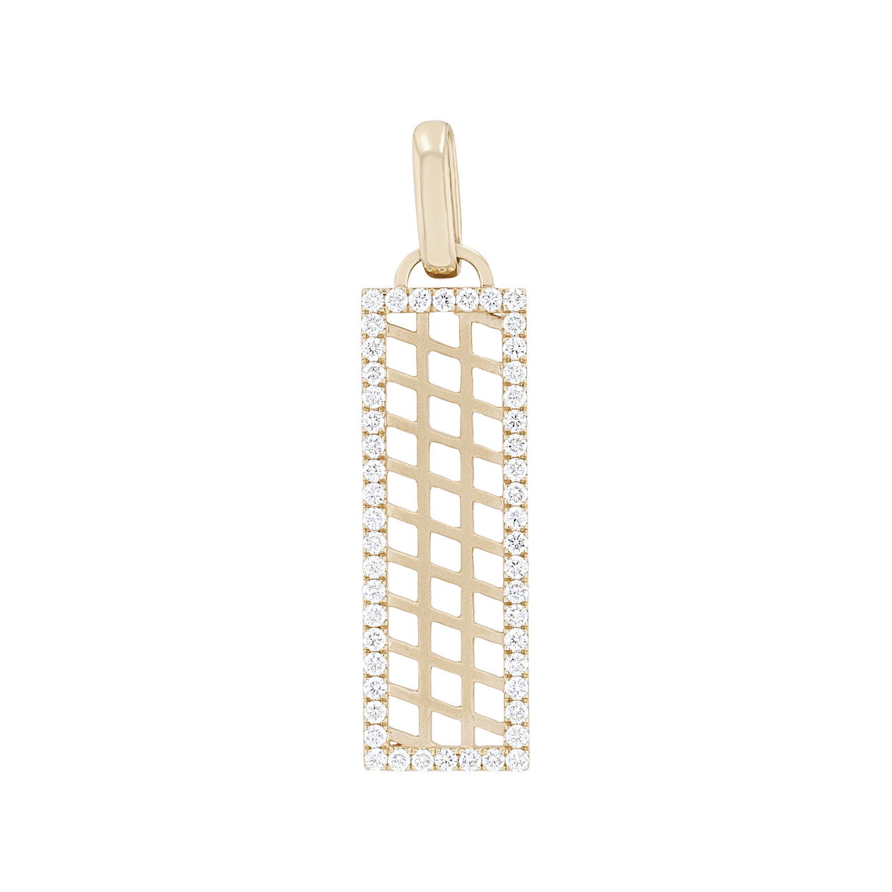 Diamond Border Vertical Bar Pendant