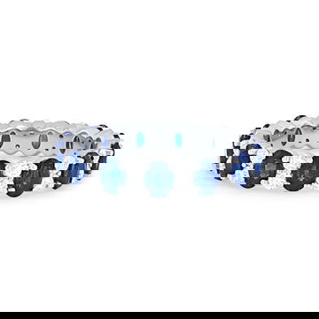 Alternating Oval Sapphire and Diamond Eternity Band
