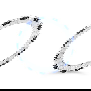 Alternating Oval Sapphire and Diamond Eternity Band