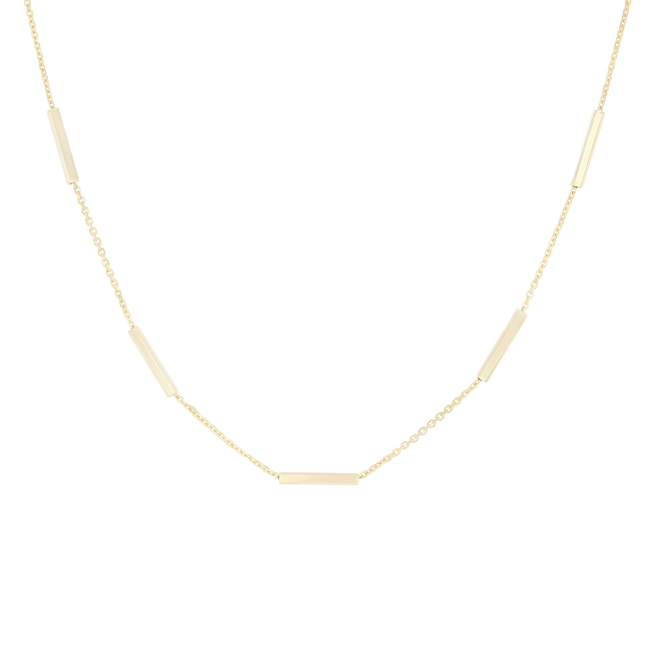Gold 16 Inch Adjustable Station Necklace