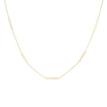 Gold 16 Inch Adjustable Station Necklace In Yellow Gold 14K