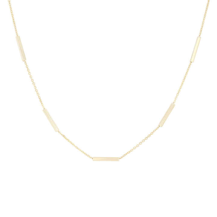 Gold 16 Inch Adjustable Station Necklace In Yellow Gold 14K