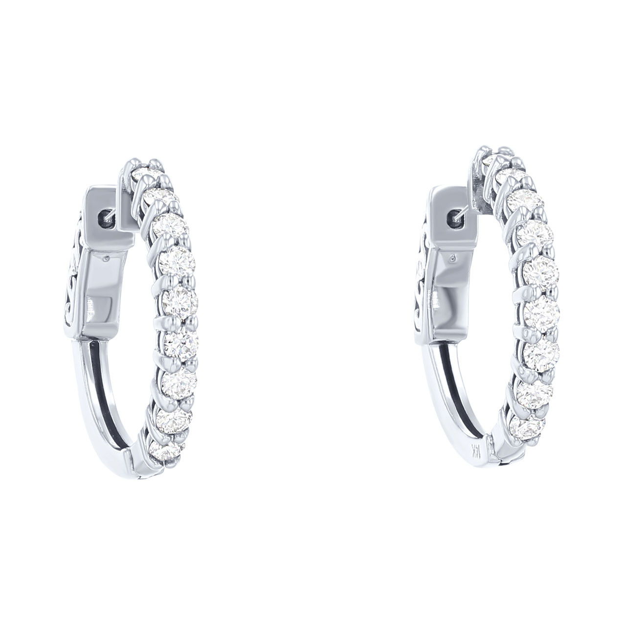 0.75 inch Diamond Hoop Earrings