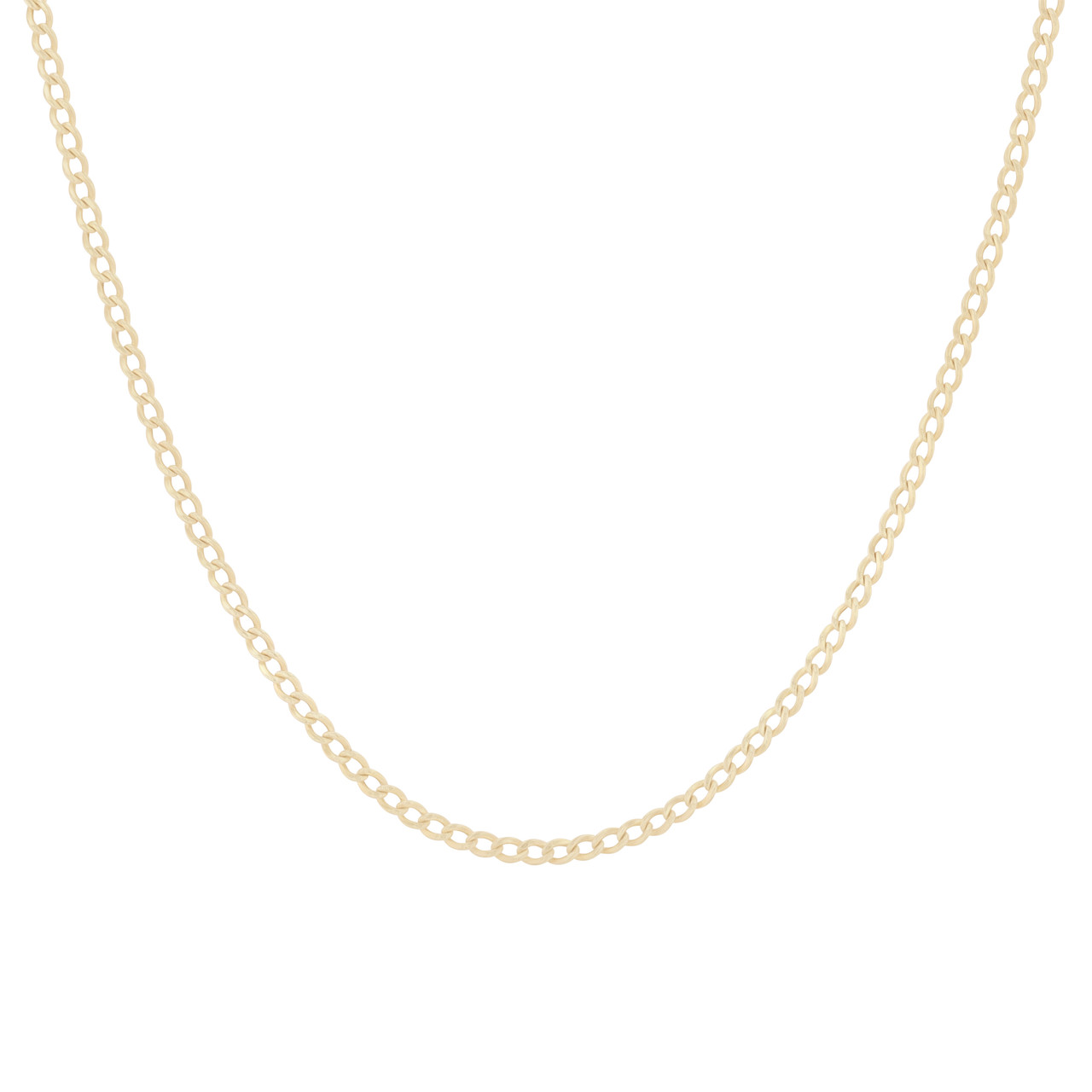 Gold 17 Inch Adjustable Curb Chain Necklace 0