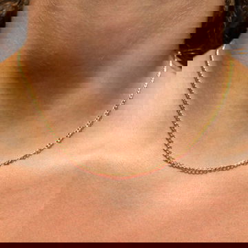 Gold 17 Inch Adjustable Curb Chain Necklace