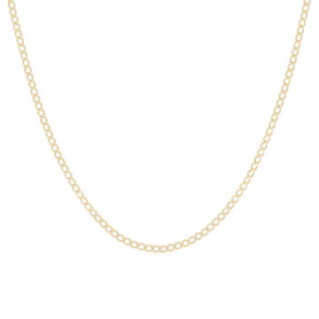 Gold 17 Inch Adjustable Curb Chain Necklace In Yellow Gold 14K