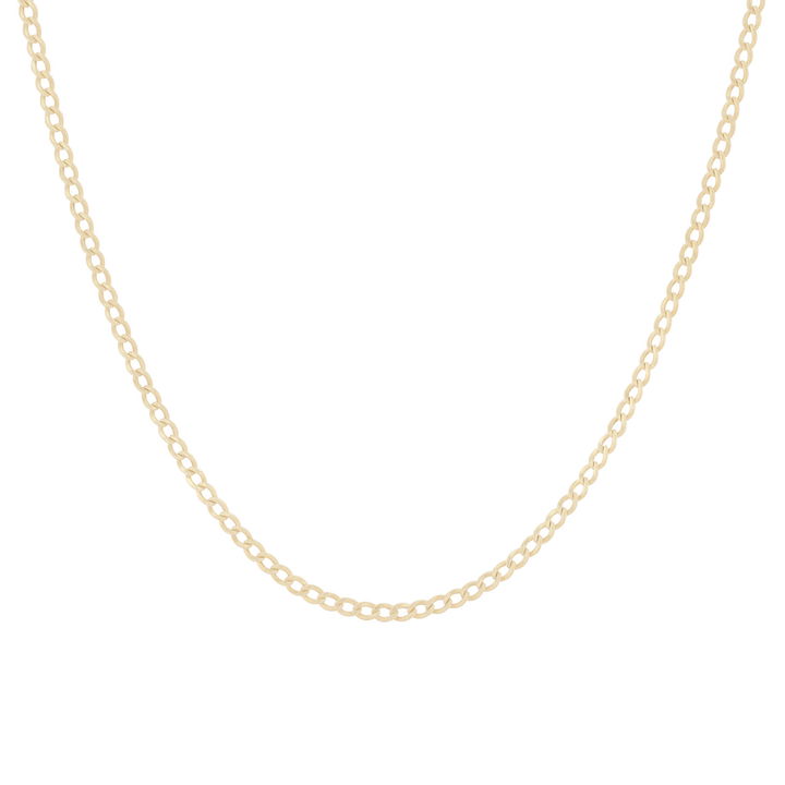 Gold 17 Inch Adjustable Curb Chain Necklace In Yellow Gold 14K