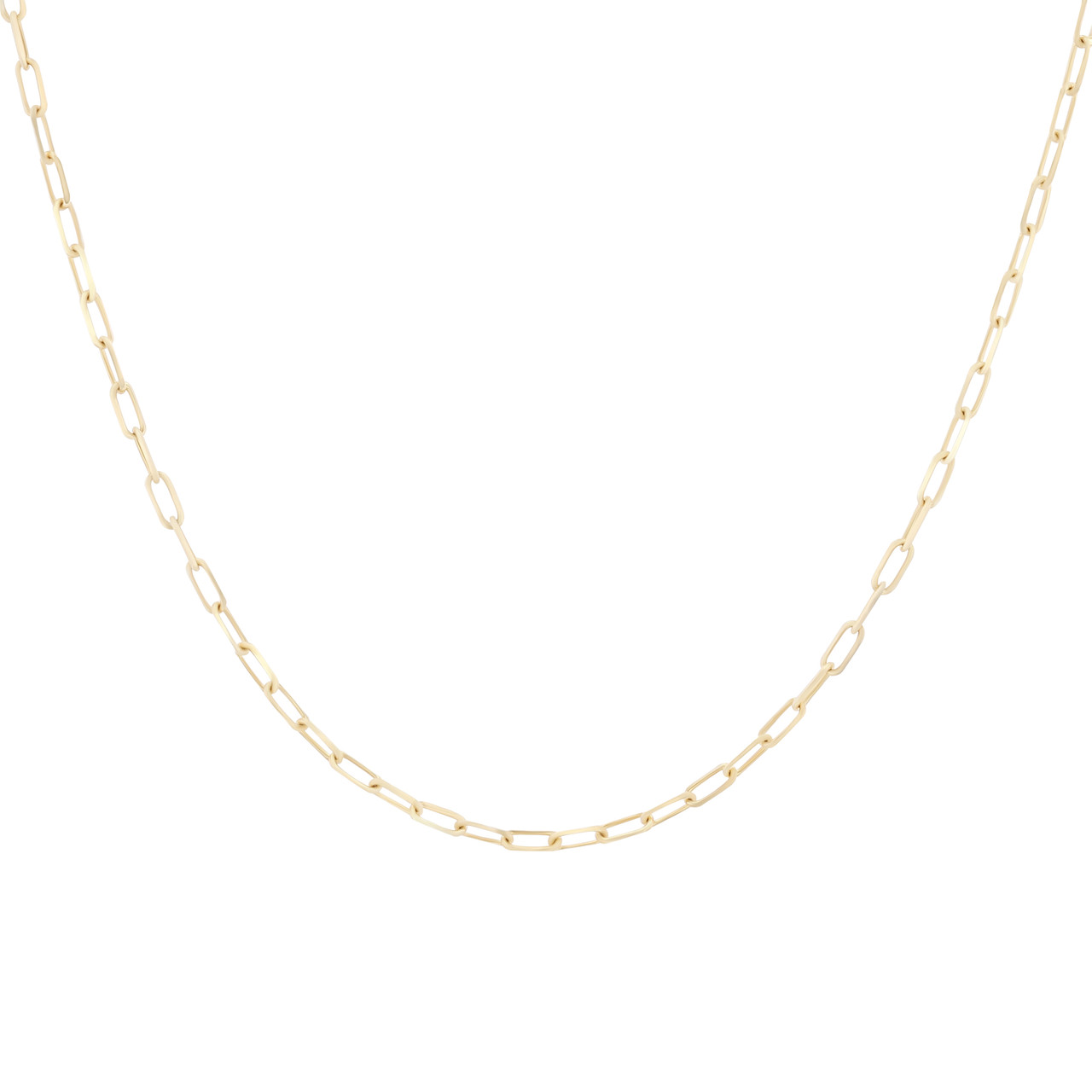 Gold 20 Inch Paperclip Chain Necklace