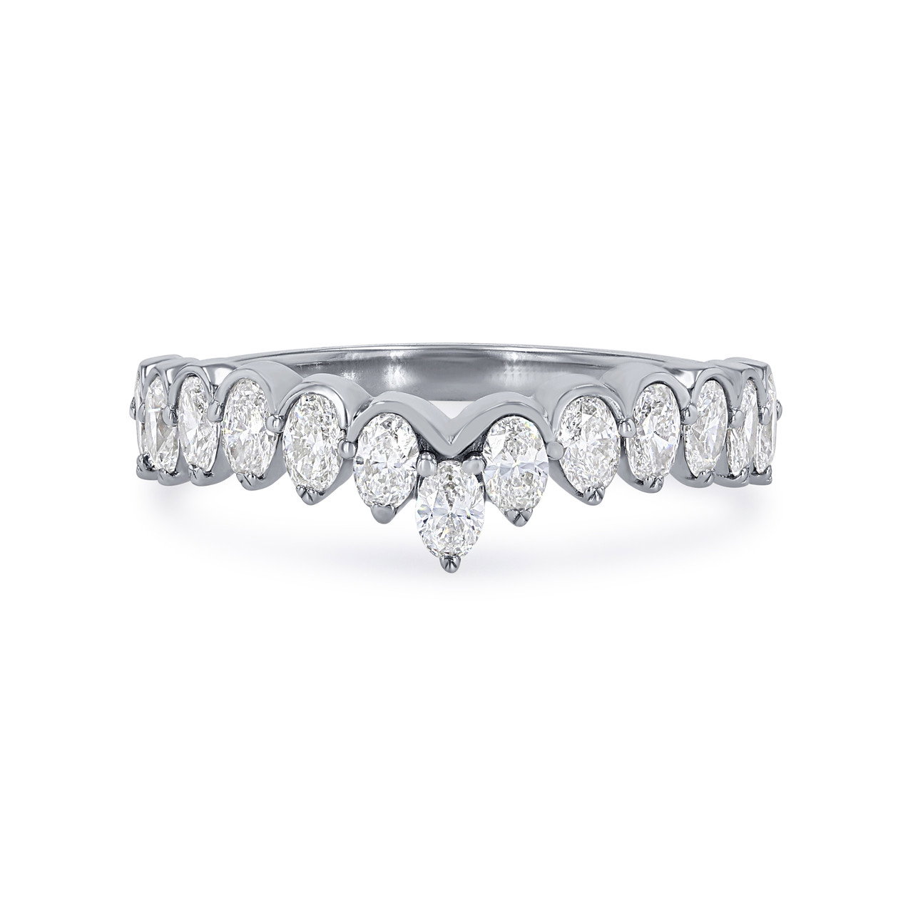 Contour Oval Diamond Wedding Band