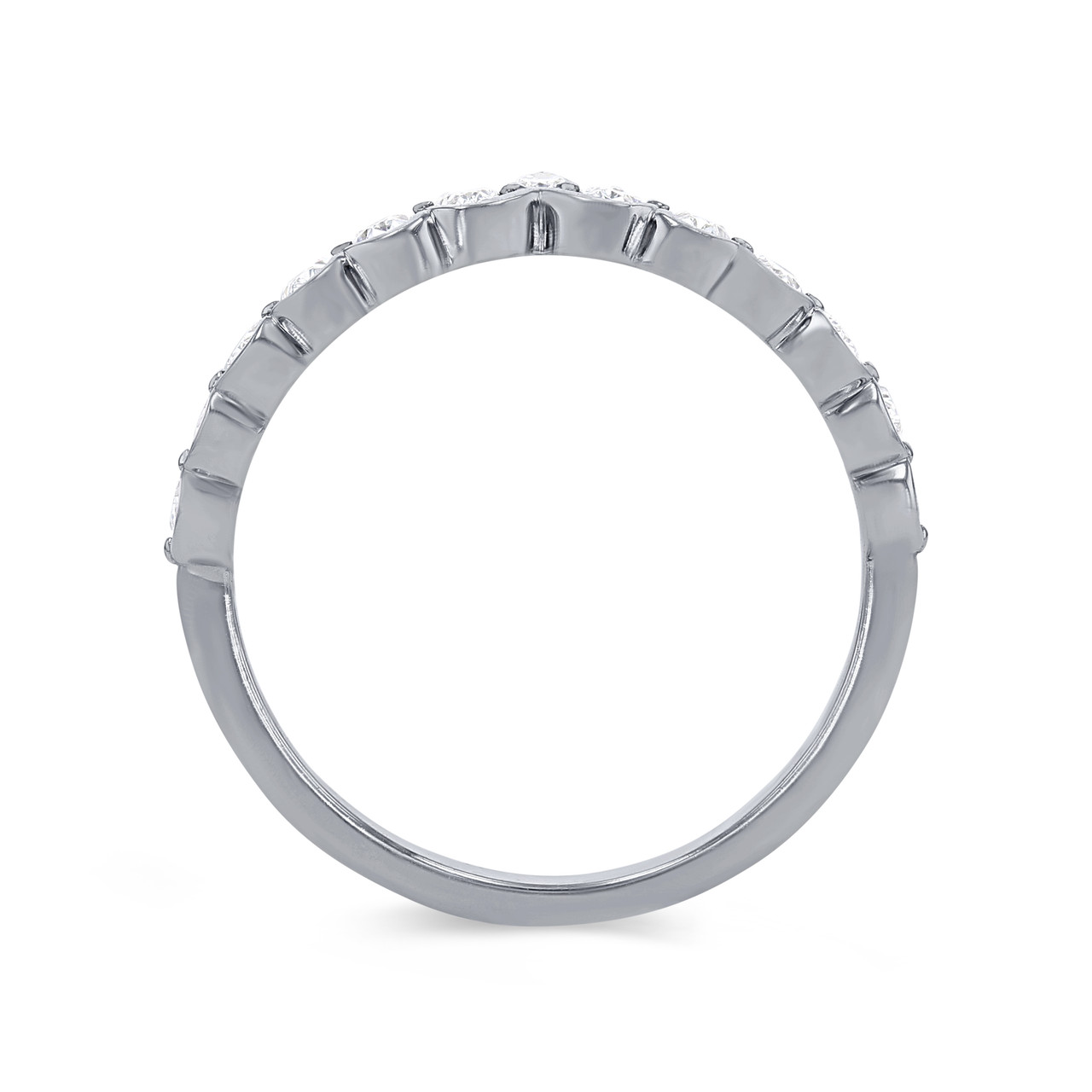 Contour Oval Diamond Wedding Band