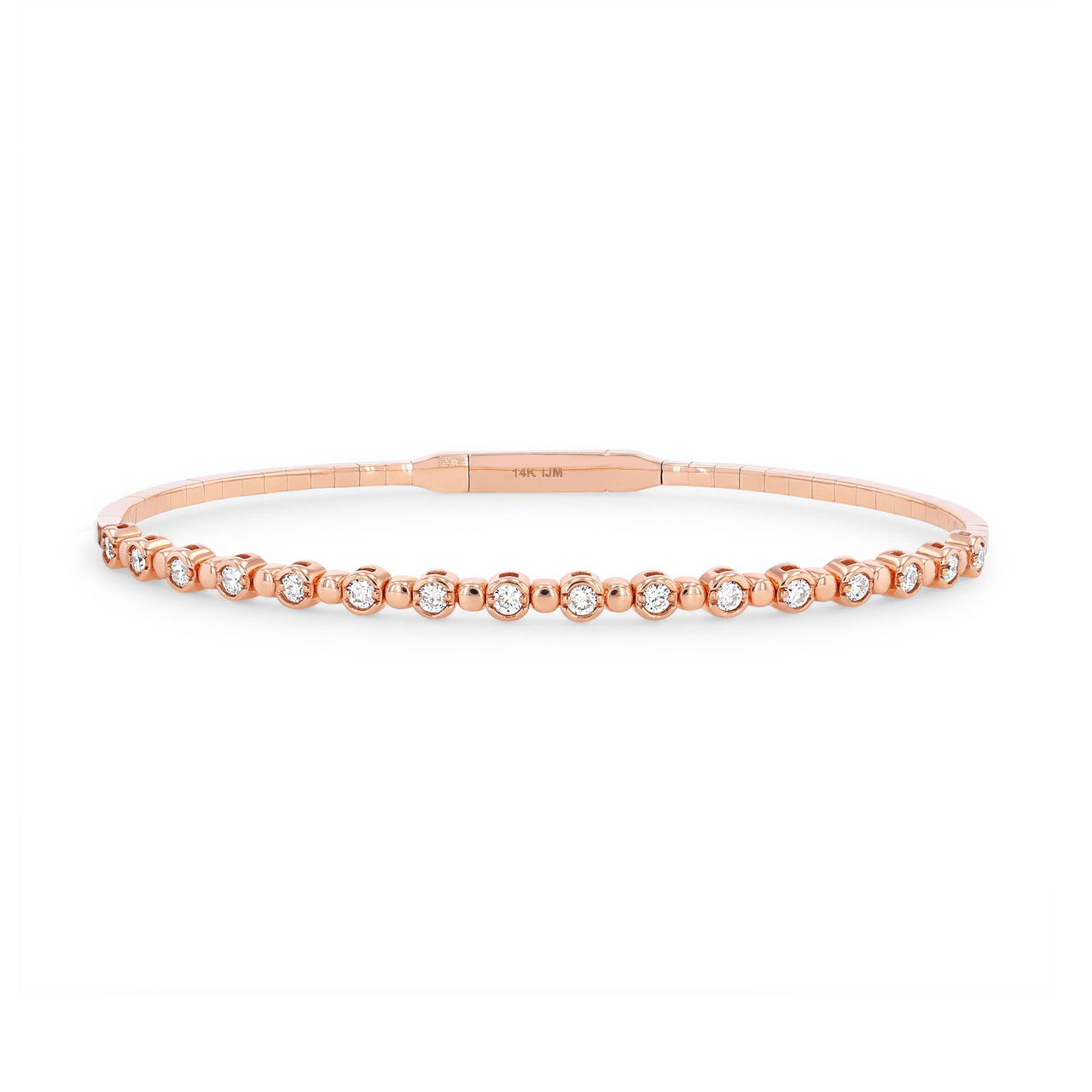 Diamond Bezel Flexible Bangle Bracelet