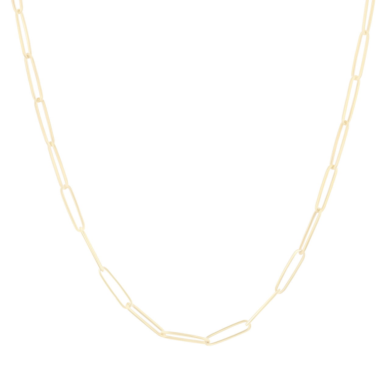 Gold 18 Inch Paperclip Chain Necklace