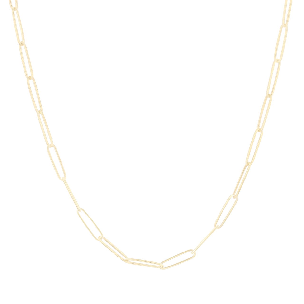 Gold 18 Inch Paperclip Chain Necklace