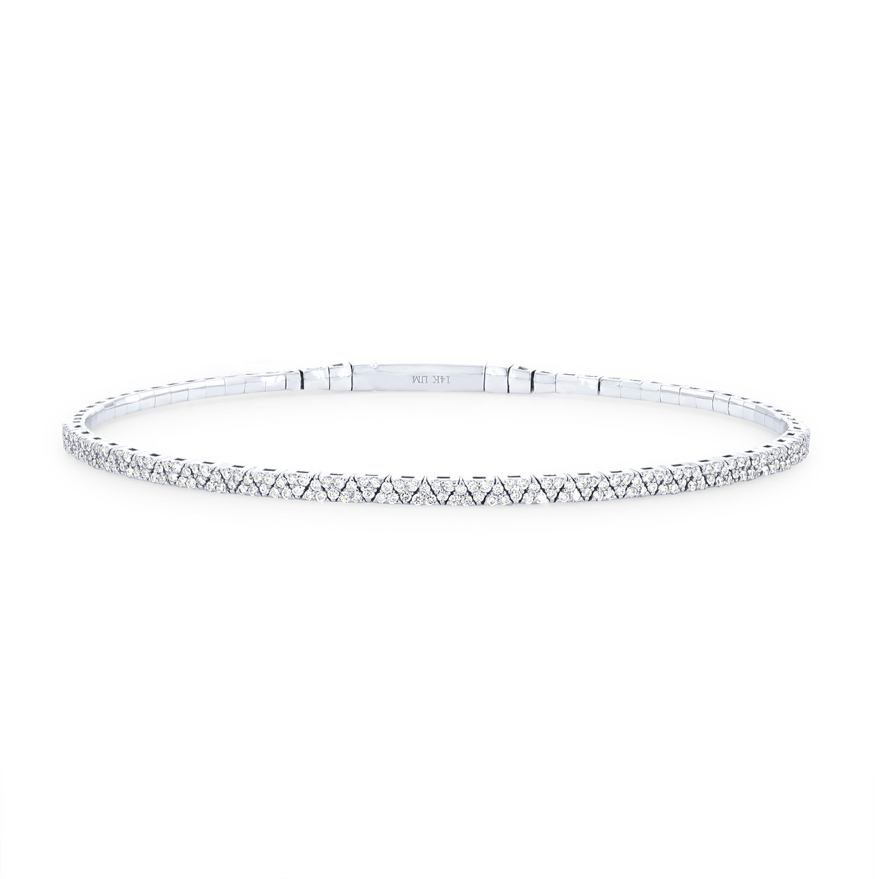 Pave Diamond Flexible Bangle Bracelet