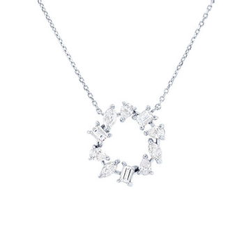 Mixed Diamond Circle Pendant