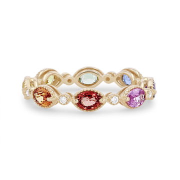 Multicolor Sapphire Eternity Band