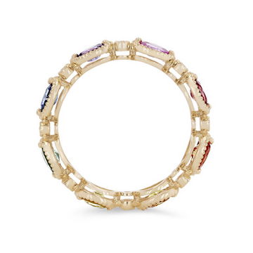 Multicolor Sapphire Eternity Band