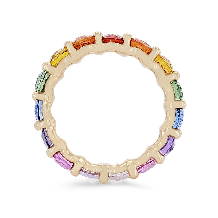 Rainbow Sapphire Eternity Band