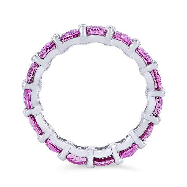 White Gold 18K Pink Sapphire Eternity Band