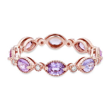 Pink and Purple Sapphire Eternity Band