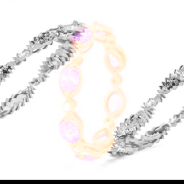 Pink and Purple Sapphire Eternity Band