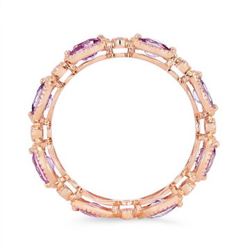 Pink and Purple Sapphire Eternity Band