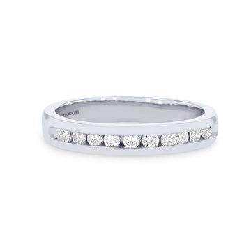 True Romance Channel Diamond Wedding Band In White Gold 14K
