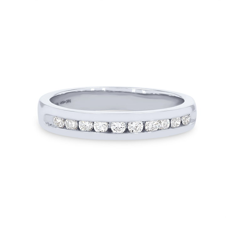 True Romance Channel Diamond Wedding Band In White Gold 14K