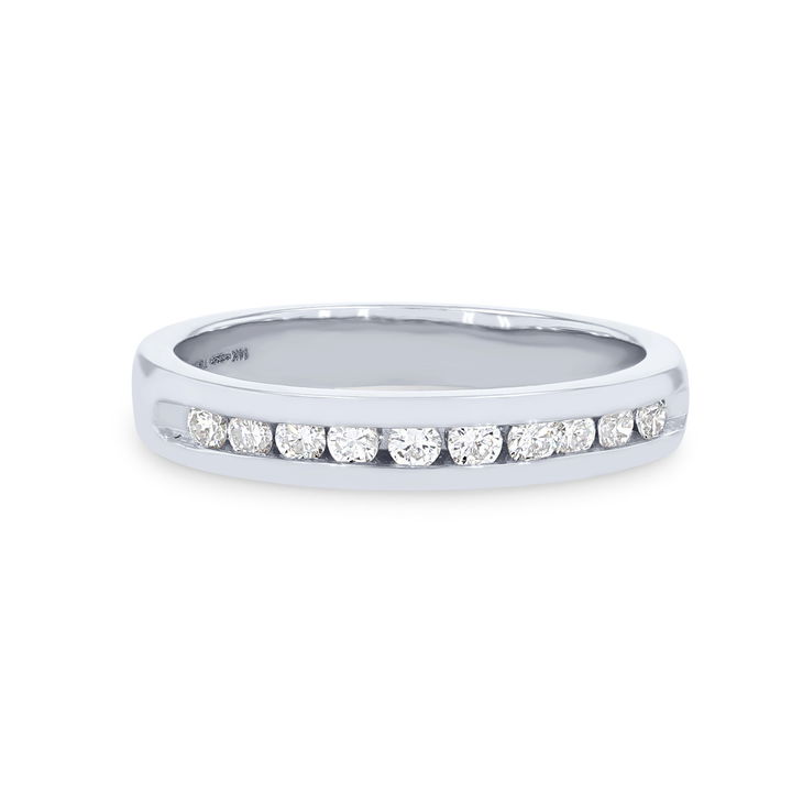 White Gold 14K True Romance Channel Diamond Wedding Band