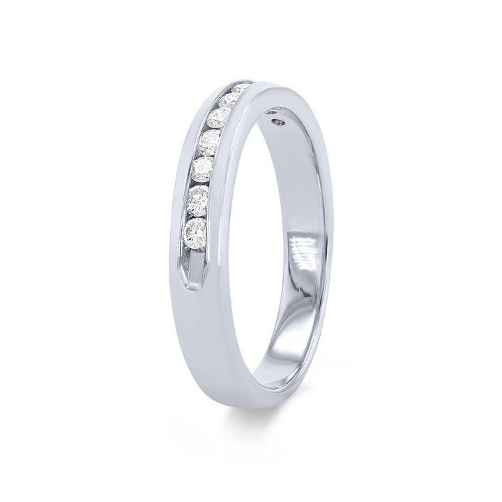 True Romance Channel Diamond Wedding Band In White Gold 14K