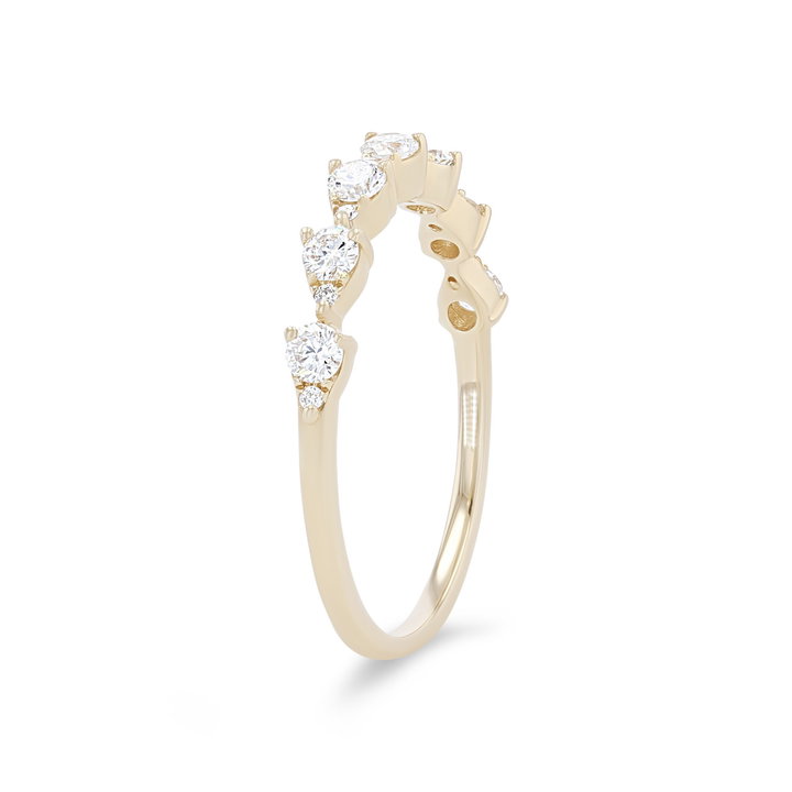 Uneek Illusion Pear Shape Wedding Band In White Gold 14K