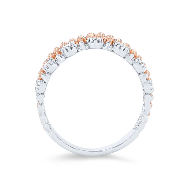 Rose Gold/white Gold 14K Uneek Five Row Two-Tone Diamond Band