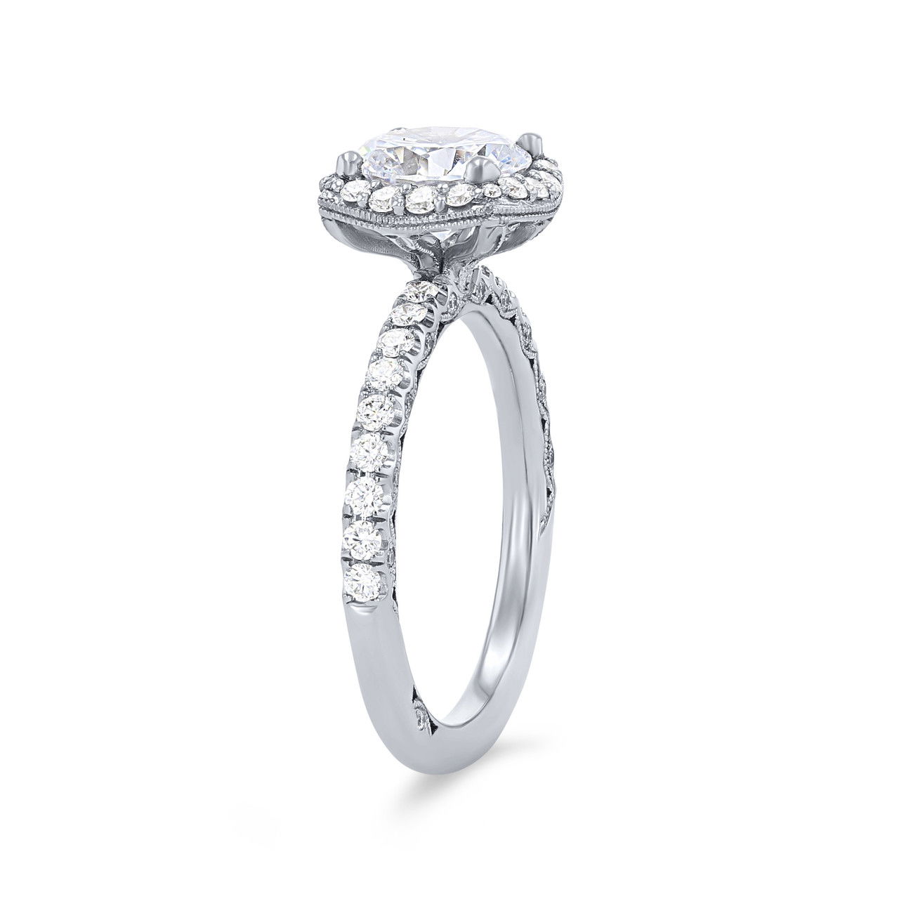 Tacori Petite Crescent Halo Engagement Setting