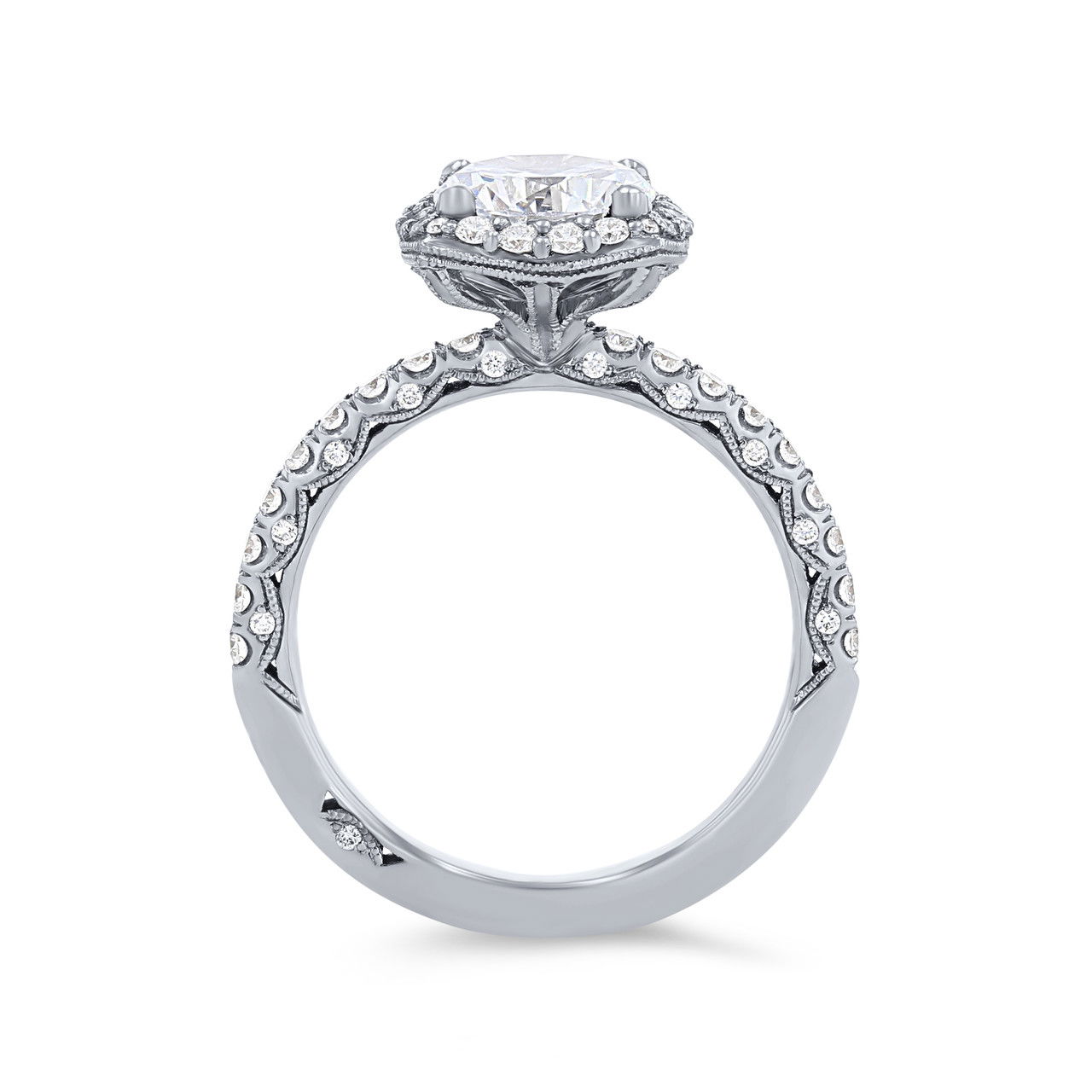 Tacori Petite Crescent Halo Engagement Setting