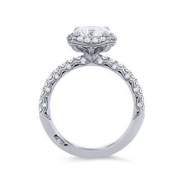 Tacori Petite Crescent Halo Engagement Setting In Platinum