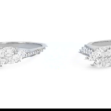 Three Stone Round Diamond Beadset Engagement Setting