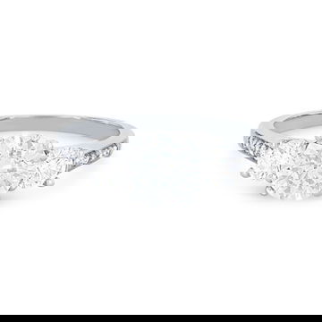 Three Stone Round Diamond Beadset Engagement Setting