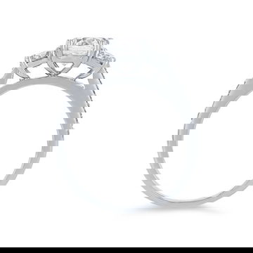 Three Stone Round Diamond Beadset Engagement Setting