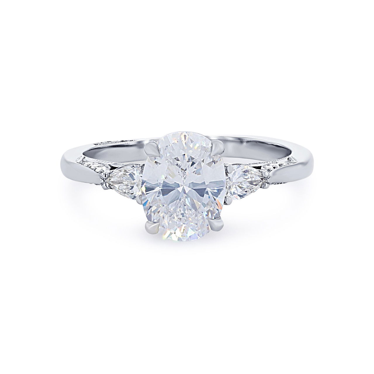 Simply Tacori Pear Three Stone Engagement Setting