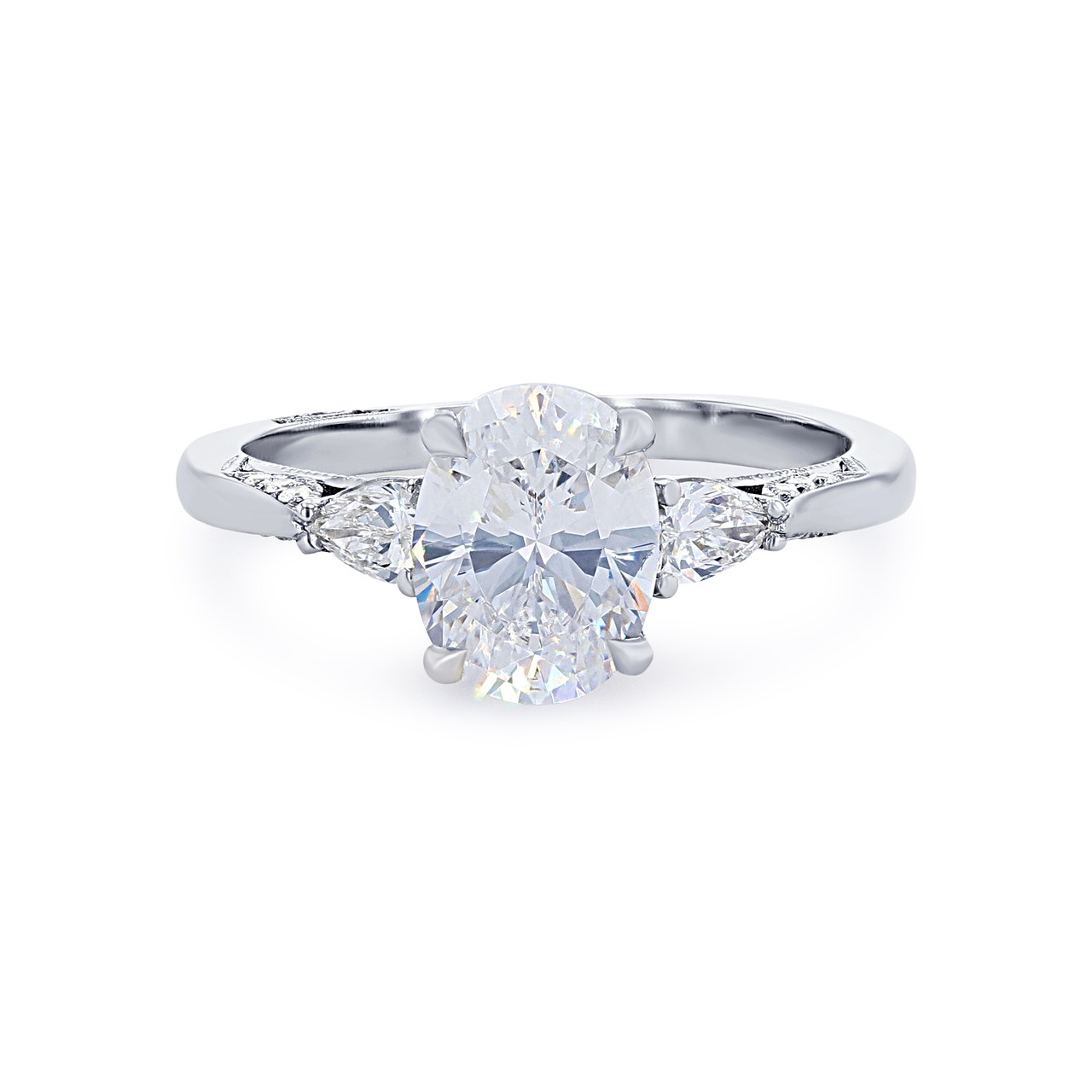 Simply Tacori Pear Three Stone Engagement Setting 0