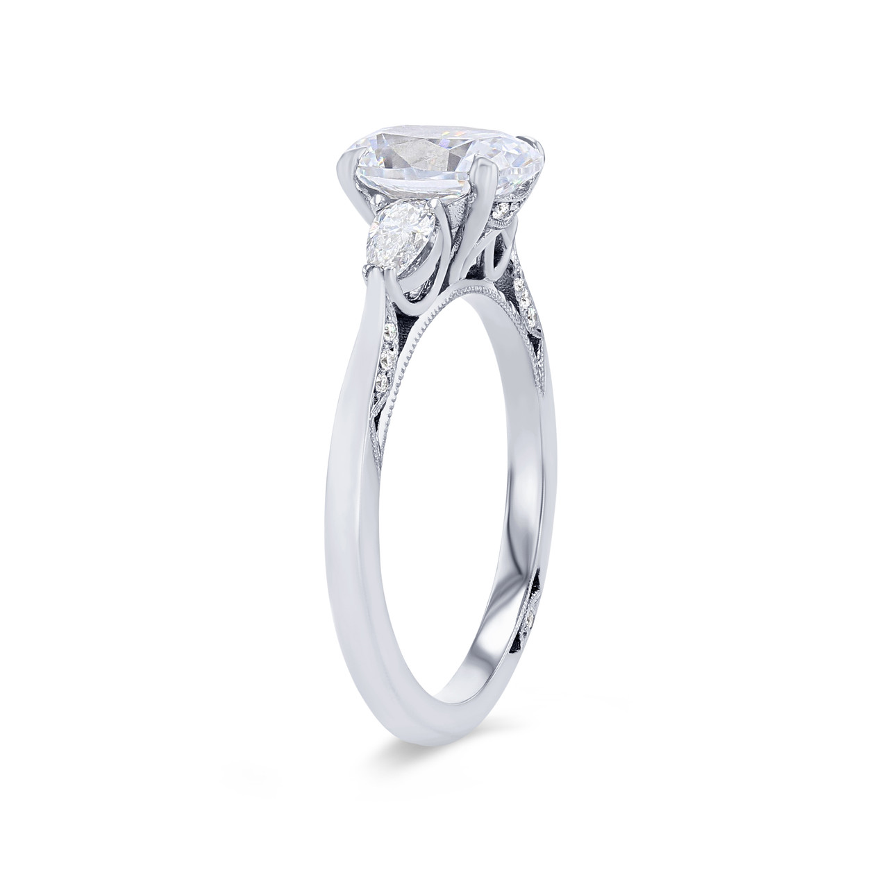 Simply Tacori Pear Three Stone Engagement Setting