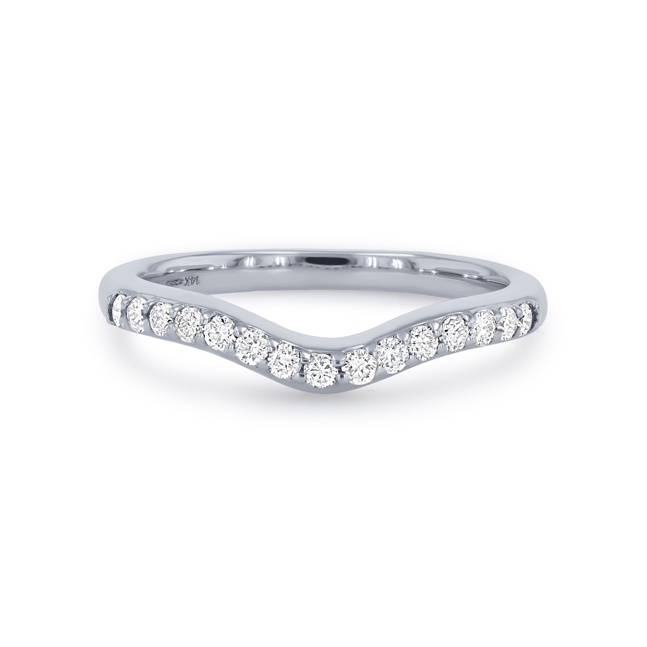 True Romance Contour Diamond Wedding Band 0
