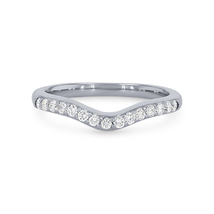 True Romance Contour Diamond Wedding Band In White Gold 14K