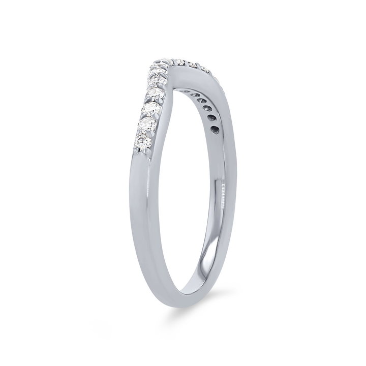 True Romance Contour Diamond Wedding Band In White Gold 14K