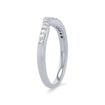 True Romance Contour Diamond Wedding Band In White Gold 14K