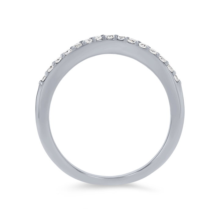 True Romance Contour Diamond Wedding Band In White Gold 14K
