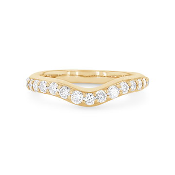 True Romance Contour Diamond Wedding Band In Yellow Gold 14K