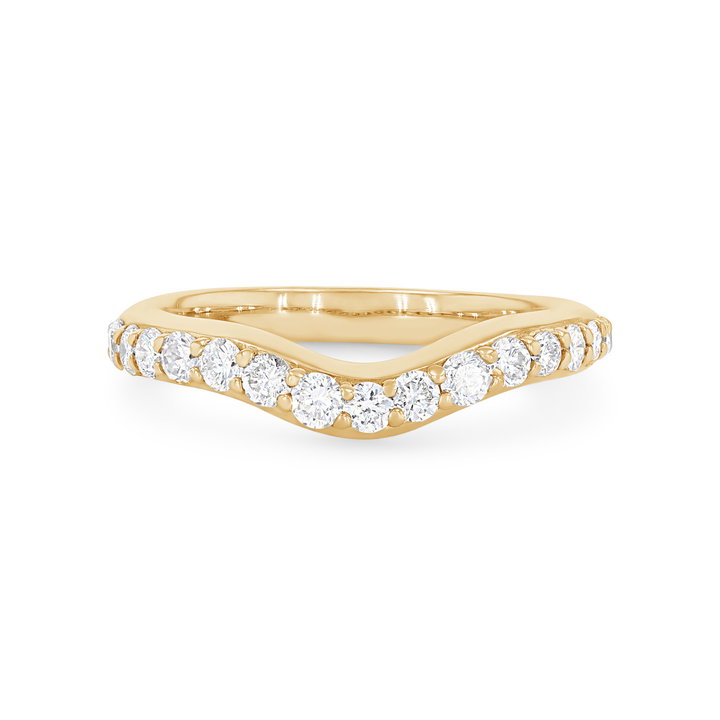 True Romance Contour Diamond Wedding Band In Yellow Gold 14K