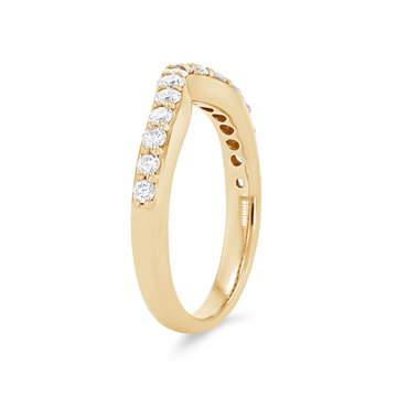 True Romance Contour Diamond Wedding Band In Yellow Gold 14K