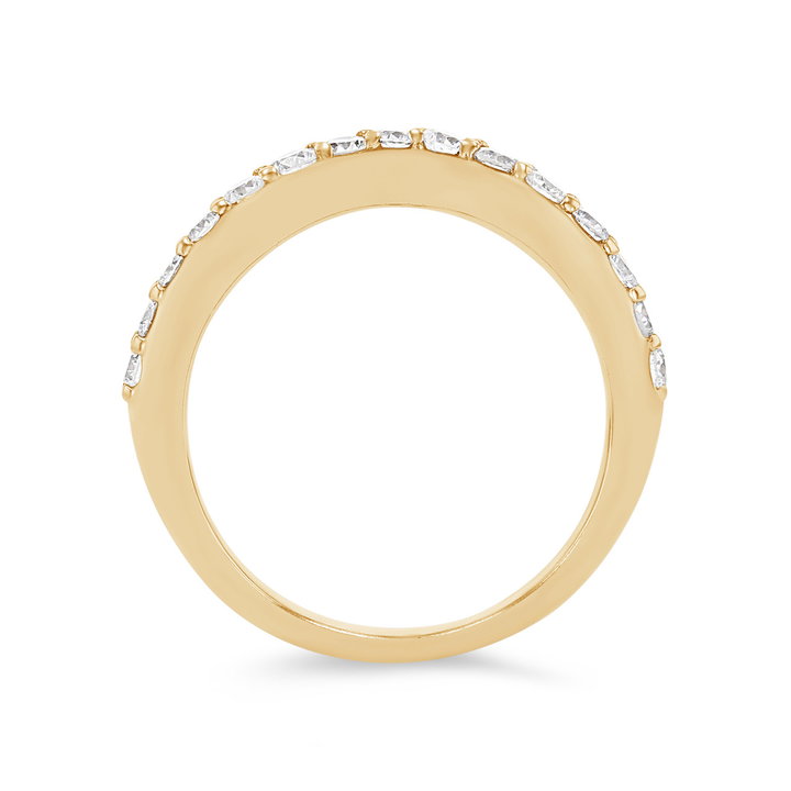True Romance Contour Diamond Wedding Band In Yellow Gold 14K